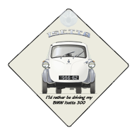 BMW Isetta 300 (4 wheel) 1957-62 Car Window Hanging Sign